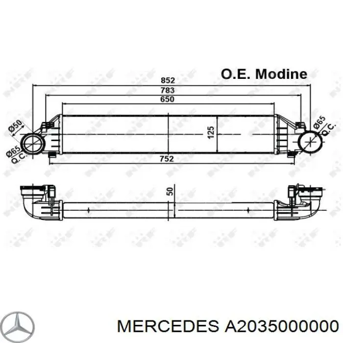 A2035000000 Mercedes Chłodnica intercoolera