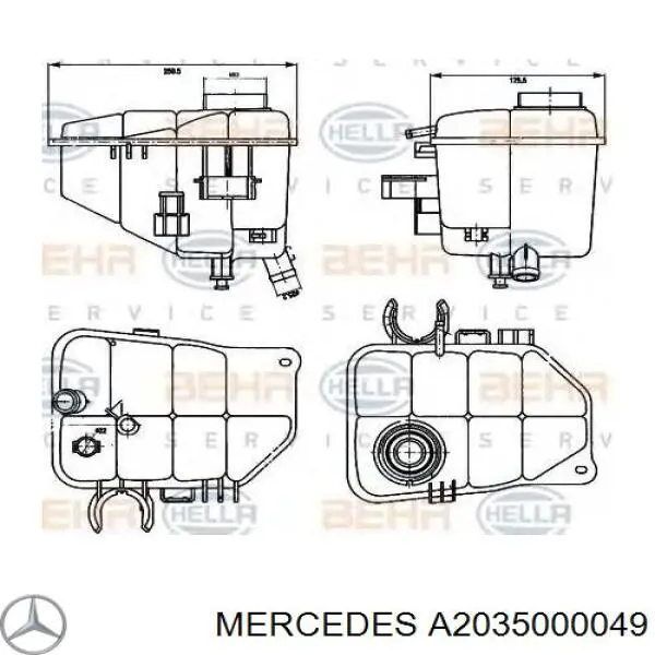 A2035000049 Mercedes Zbiorniczek wyrównawczy układu chłodzenia