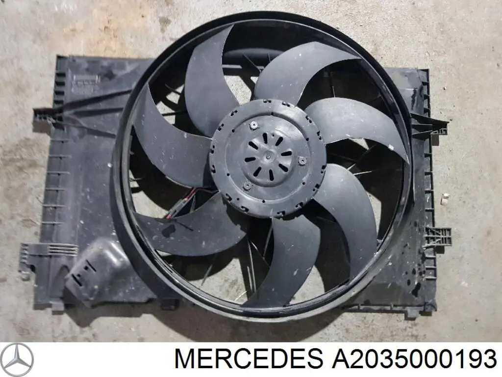 A2035000193 Mercedes Dyfuzor chłodnicy, w komplecie z silnikiem i wirnikiem