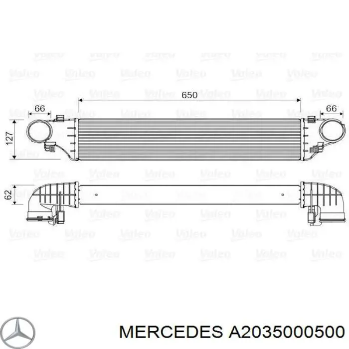 Chłodnica intercoolera Mercedes A2035000500 cena, od 81,11 USD