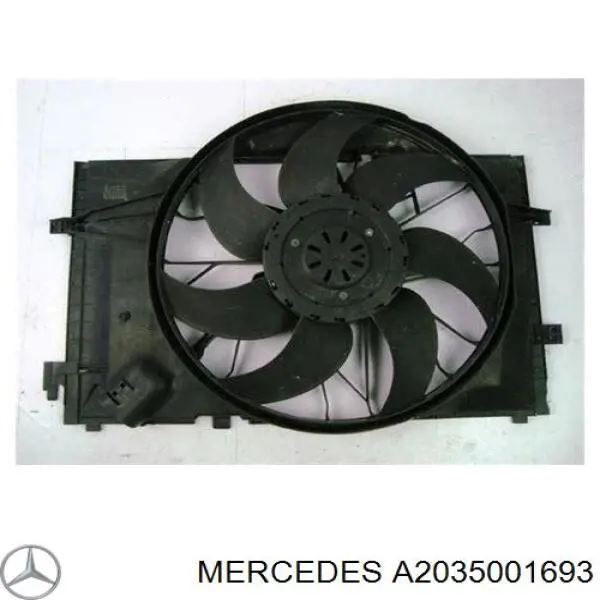 Dyfuzor chłodnicy, w komplecie z silnikiem i wirnikiem Mercedes A2035001693 cena, od 207,71 USD
