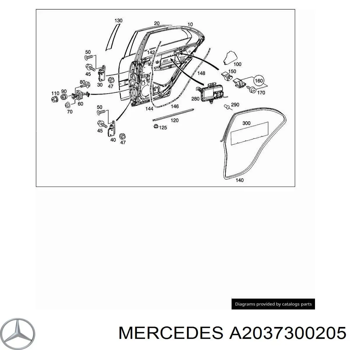 Drzwi tylne prawe do Mercedes C (W203)