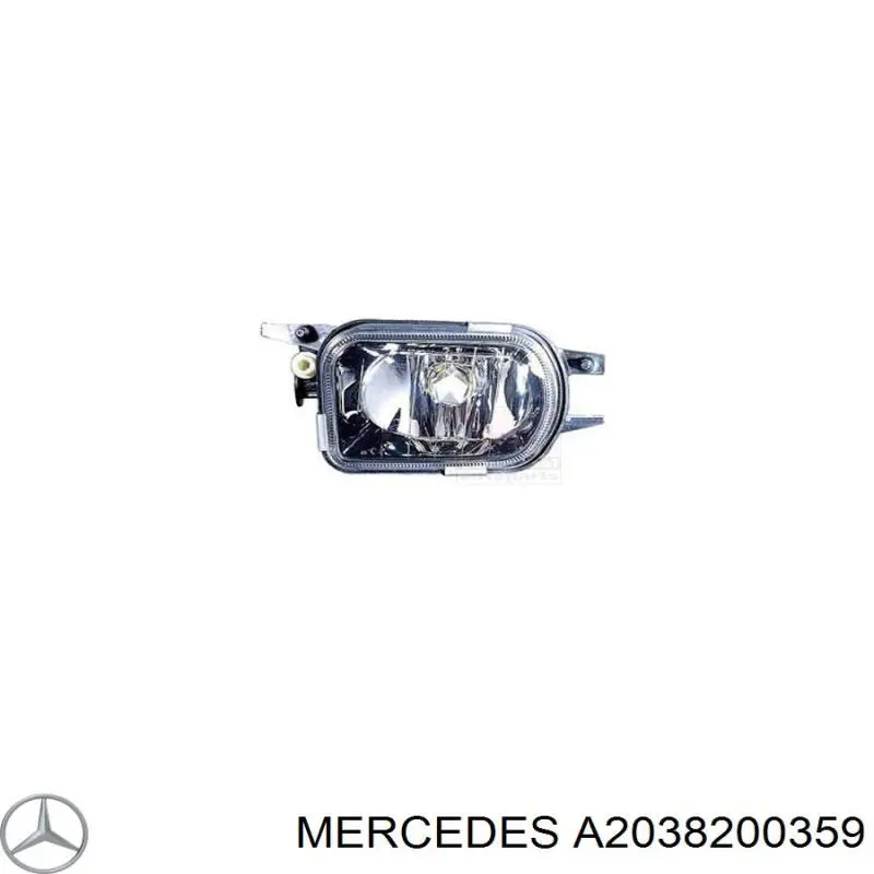 2038200359 Mercedes lampa przeciwmgielna lewa