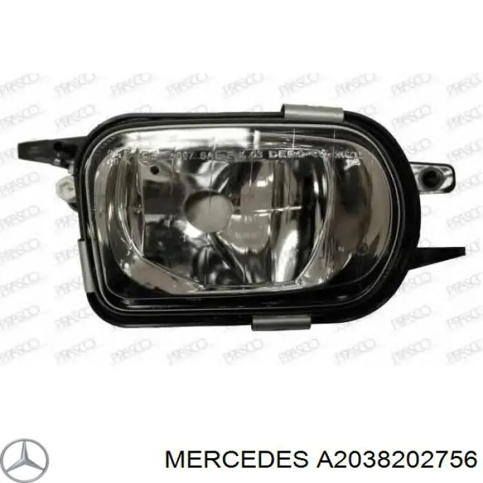 2038202756 Mercedes lampa przeciwmgielna lewa