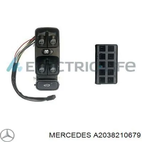 A2038210679 Mercedes Panel przyciskowy sterowania podnośnikiem szyby przedni lewy