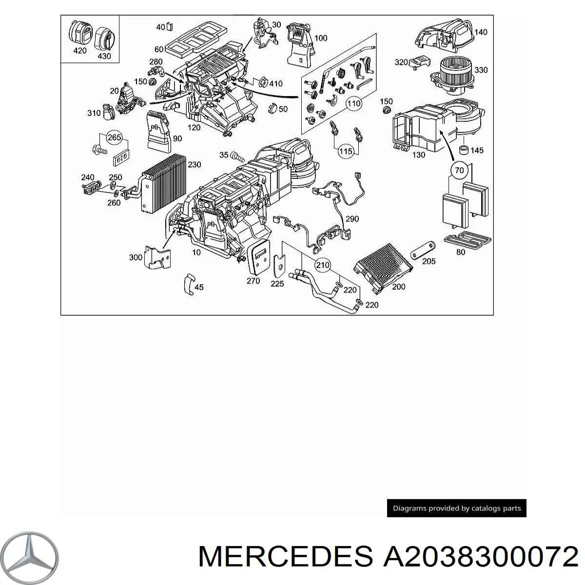 A2038300072 Mercedes Czujnik temperatury wewnętrznej