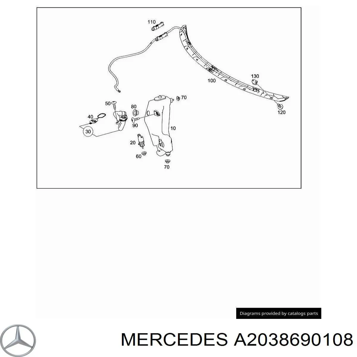 Do koszyka A2038690108 Mercedes Korek zbiornika spryskiwacza