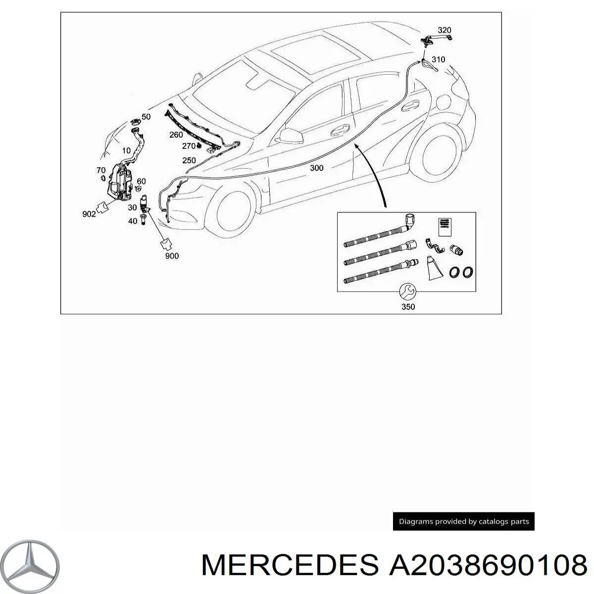 A2038690108 Mercedes Korek zbiornika spryskiwacza