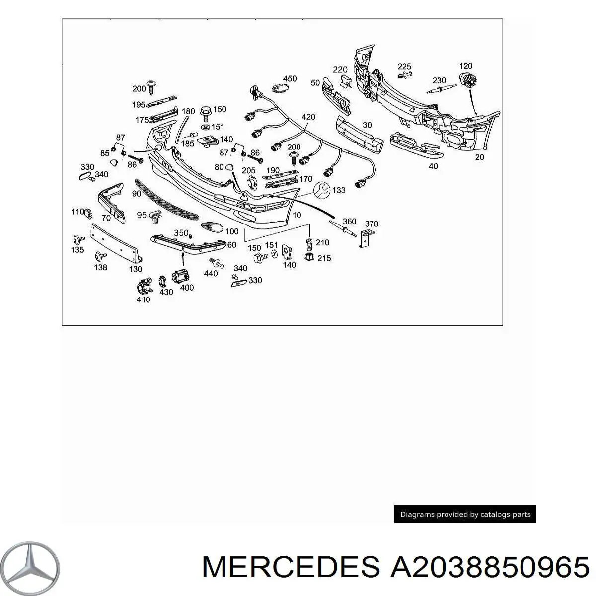 Wzmocnienie zderzaka przedniego do Mercedes C  W203