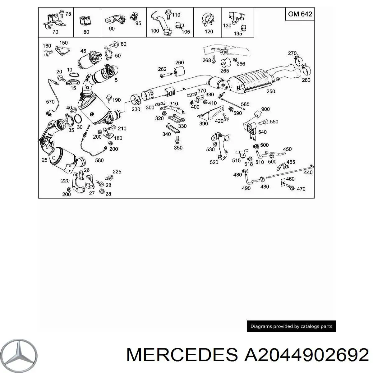 A2044902692 Mercedes Filtr cząstek stałych układu wydechowego