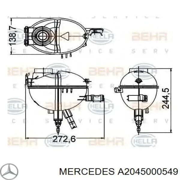 A2045000549 Mercedes Zbiorniczek wyrównawczy układu chłodzenia