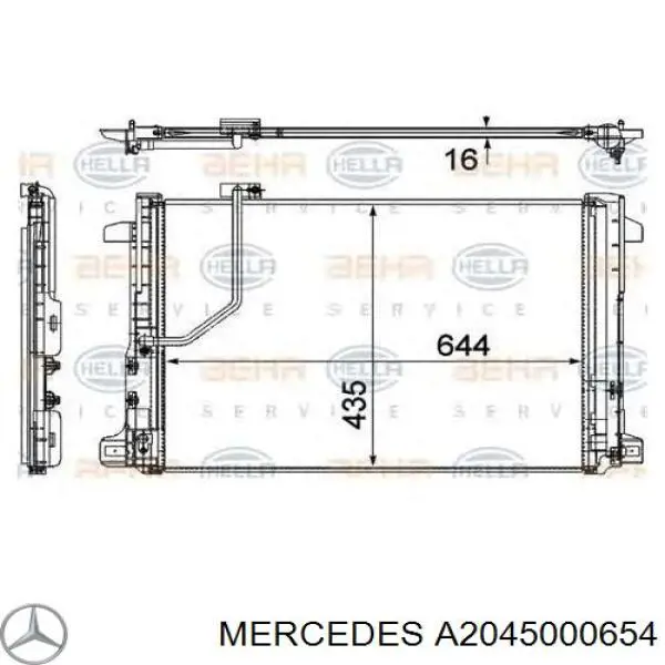 Chłodnica klimatyzacji Mercedes A2045000654 cena, od 114,09 USD
