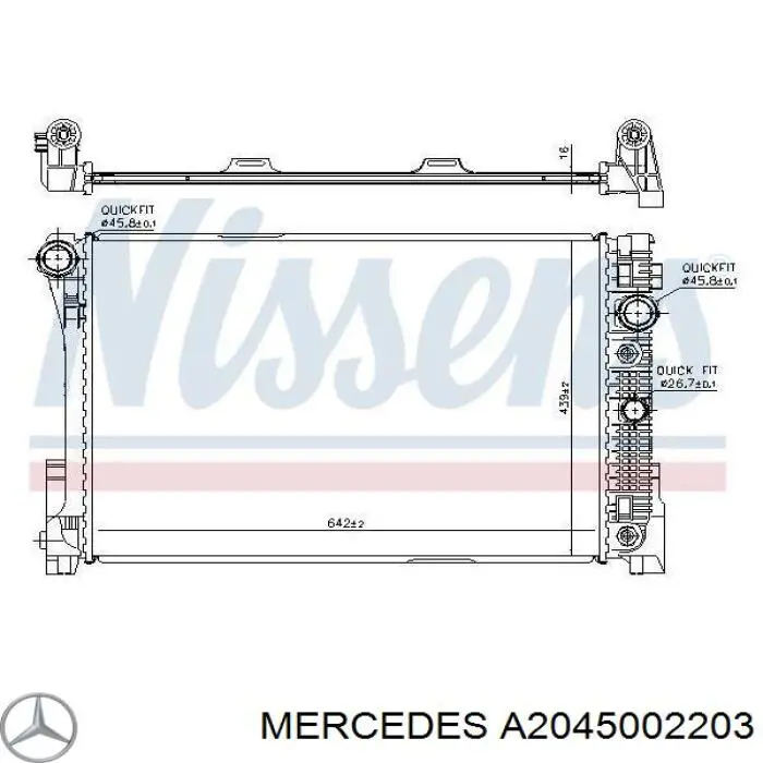 A2045002203 Mercedes Chłodnica silnika