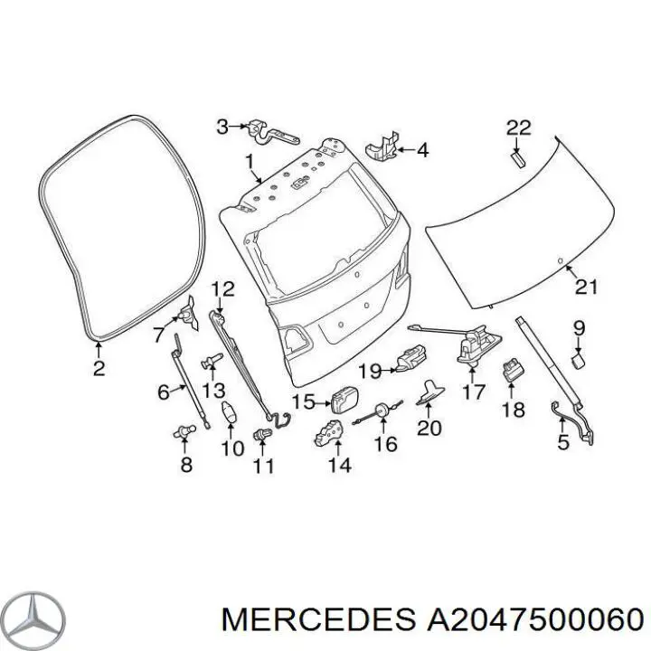 Silnik (zawór) domykania bagażnika Mercedes A2047500060 cena, od 66,16 USD