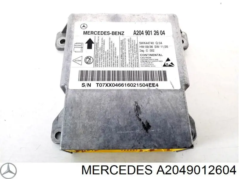 A2049012604 Mercedes Sterownik poduszki bezpieczeństwa