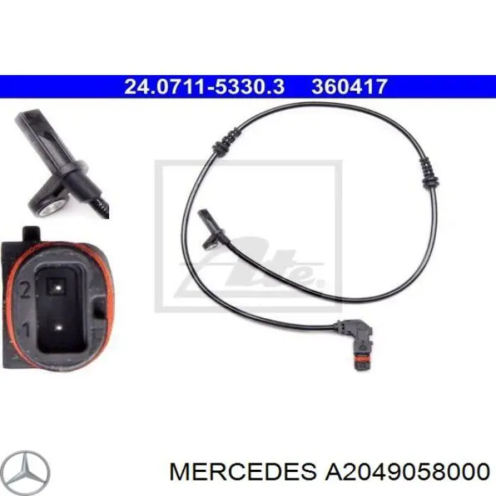 Czujnik ABS przedni Mercedes A2049058000 cena, od 28,71 USD
