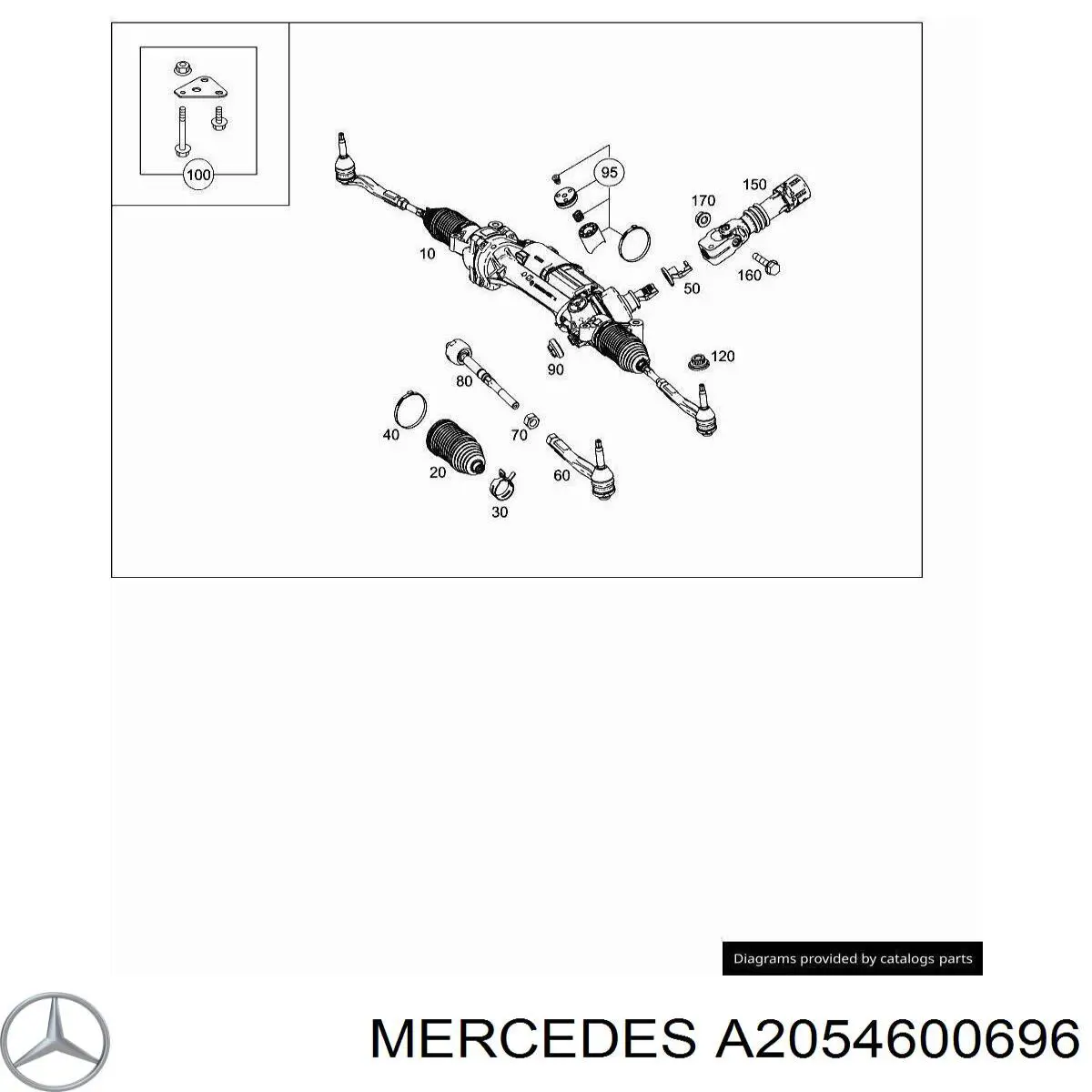 Osłona mechanizmu kierowniczego (maglownicy) Mercedes A2054600696 cena, od 11,92 USD