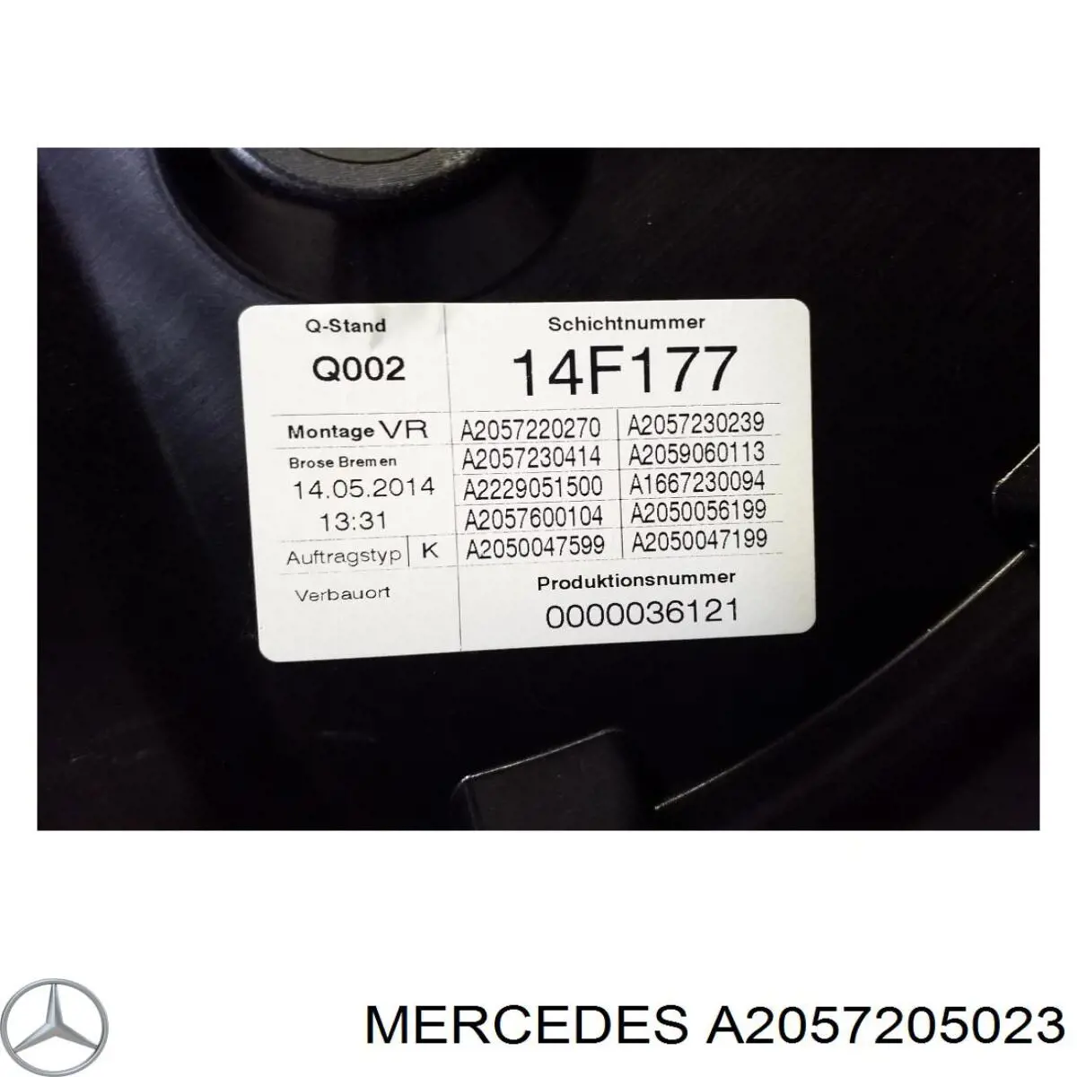 Mechanizm podnoszenia szyby drzwi przednich prawych Mercedes C sedana (W205) (2013 - 2021) cena, od 135,97 USD