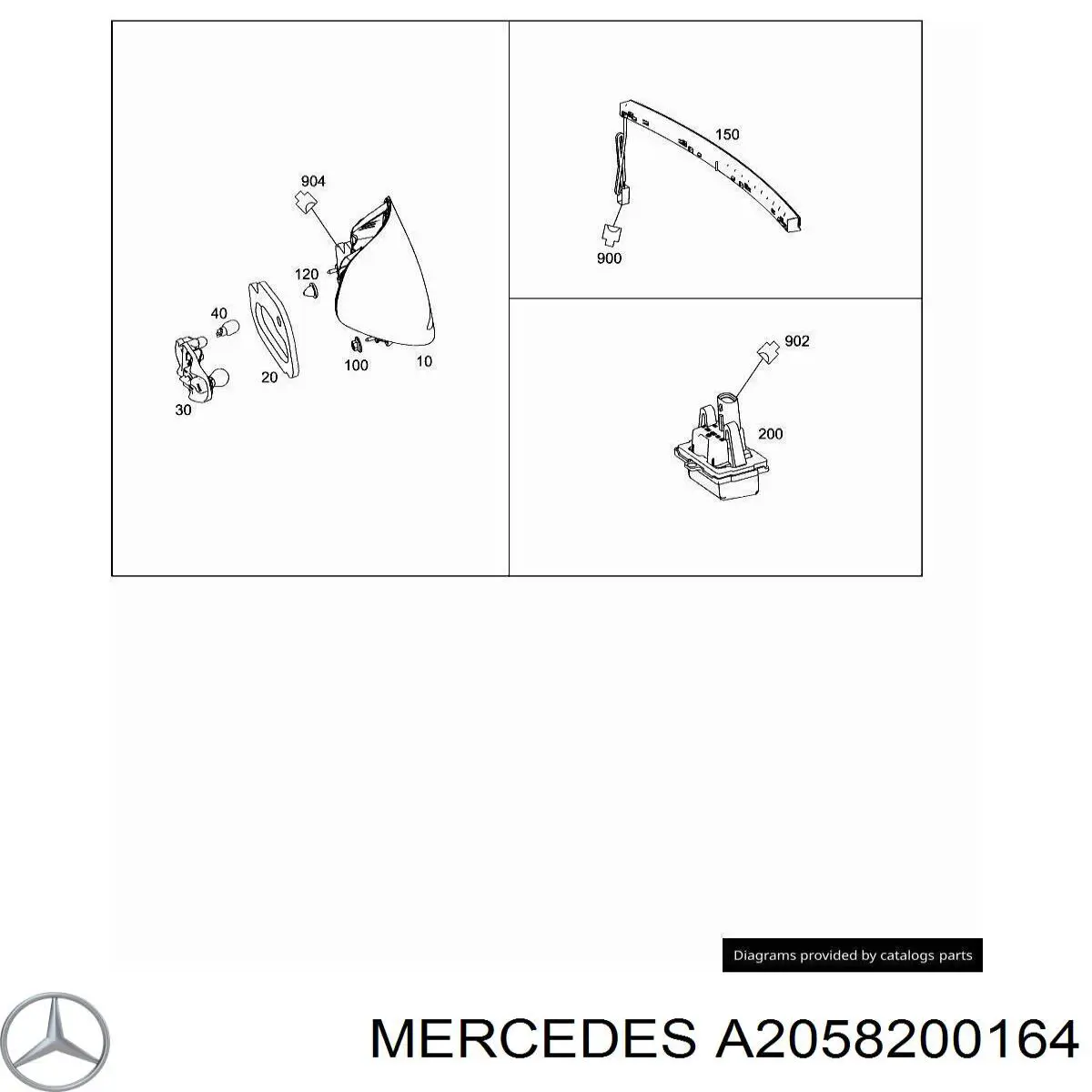 Lampa zespolona tylna lewa A2058200164 Mercedes