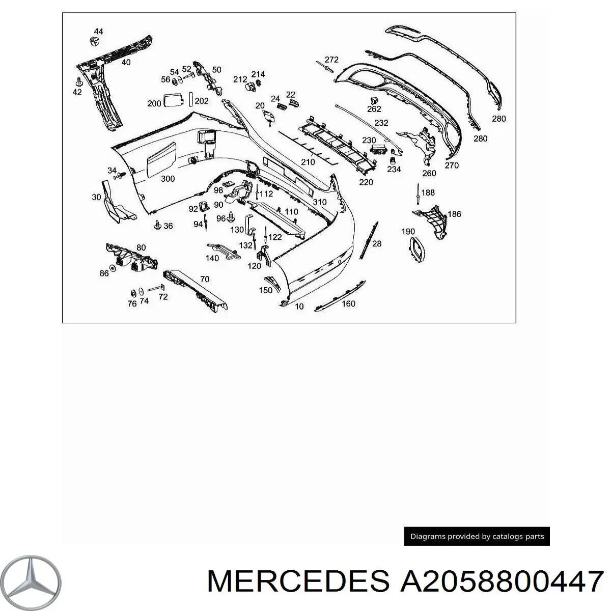 A2058800447 Mercedes Zderzak tylny