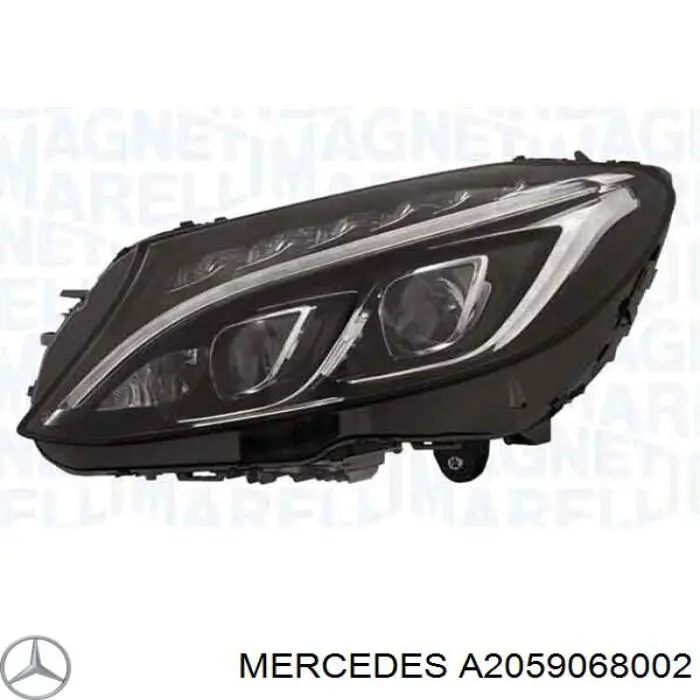 Reflektor prawy Mercedes A2059068002 cena, od 223,29 USD