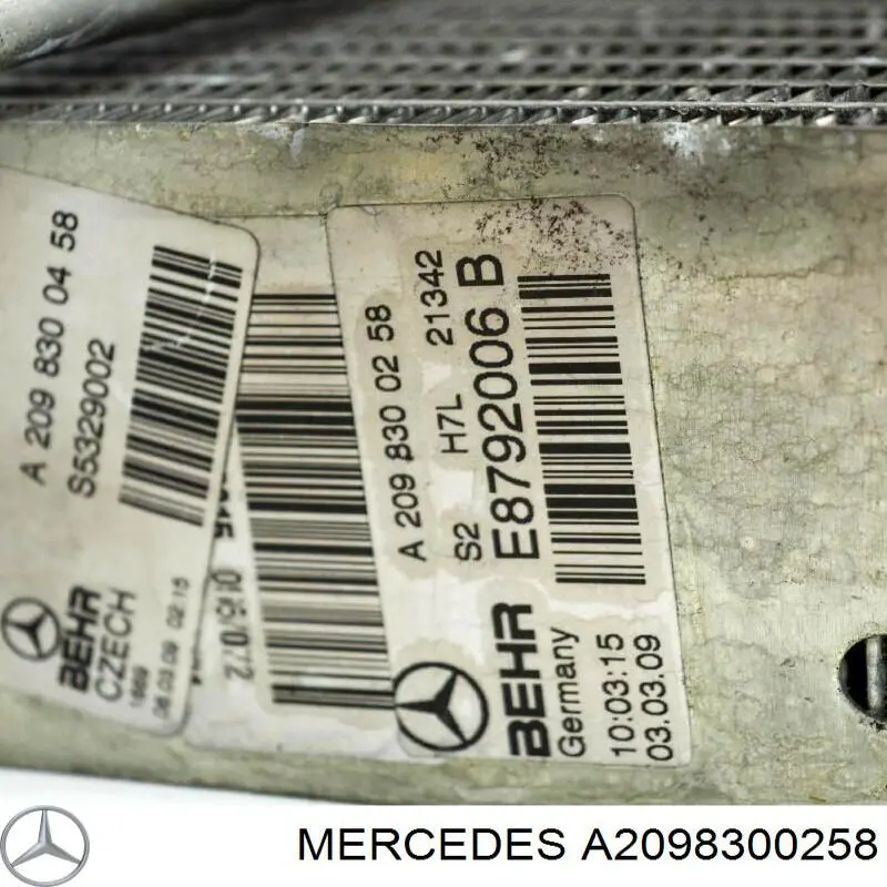 Parownik klimatyzacji Mercedes A2098300258 cena, od 101,65 USD
