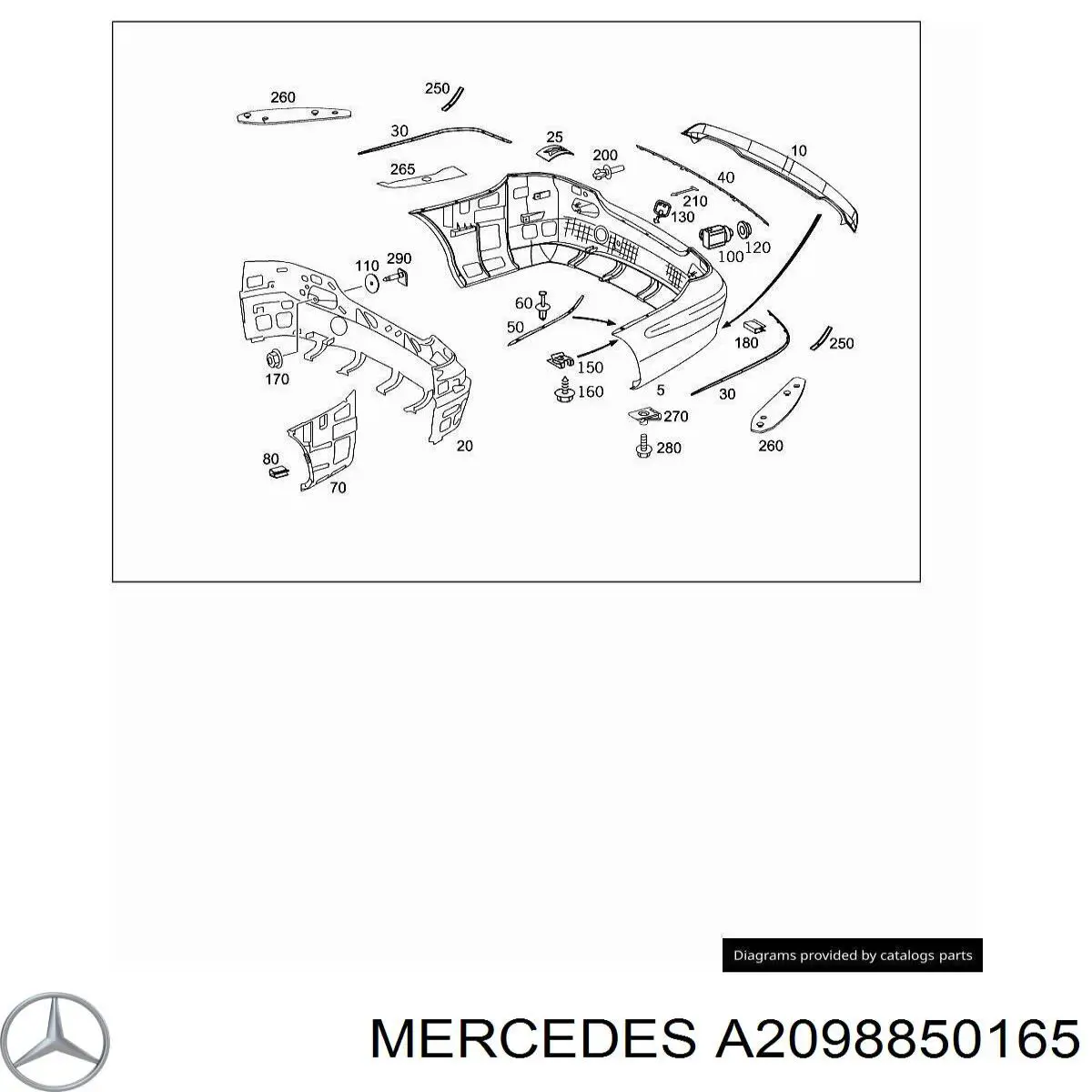 Wzmocnienie zderzaka tylnego Mercedes CLK coupe (C209) (2002 - 2009) cena, od  