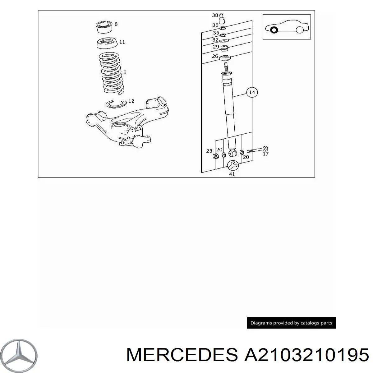 Poduszka amortyzatora przedniego Mercedes A2103210195 cena, od 23,75 USD