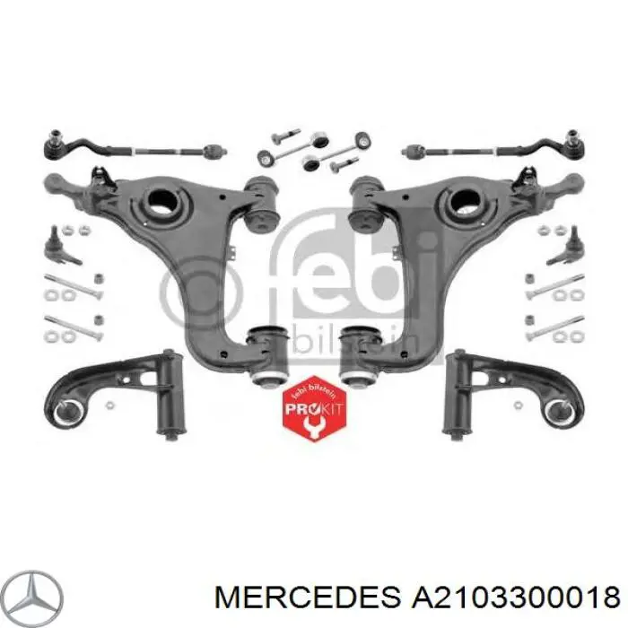 A2103300018 Mercedes Śruba mocowania przedniego wahacza, zestaw