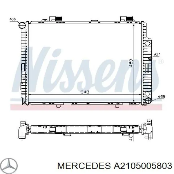 A2105005803 Mercedes Chłodnica silnika