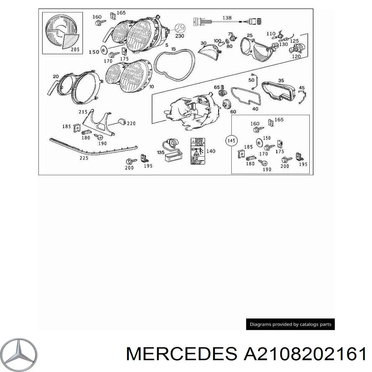 A2108202161 Mercedes Reflektor lewy