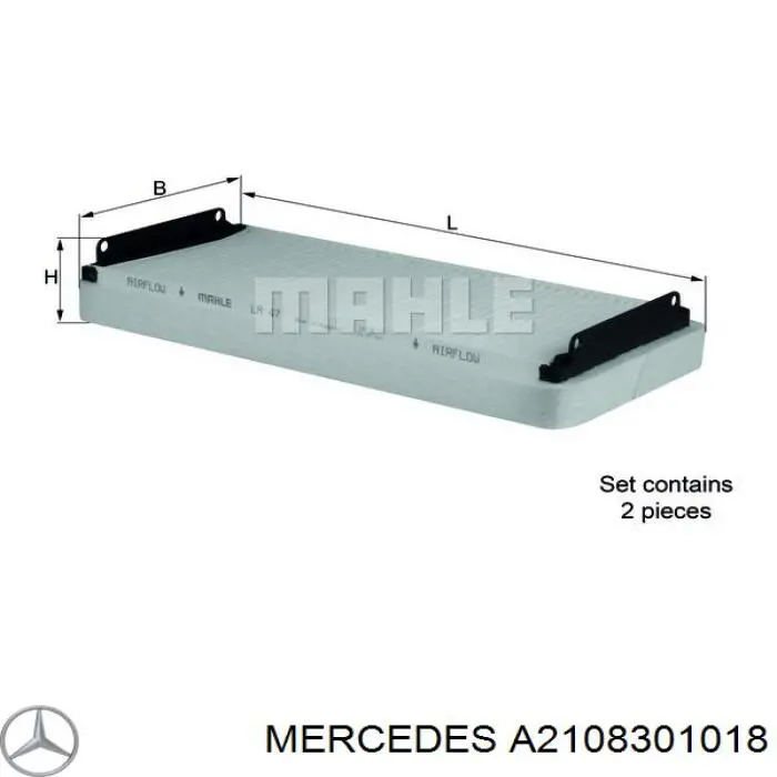 A2108301018 Mercedes Filtr kabiny