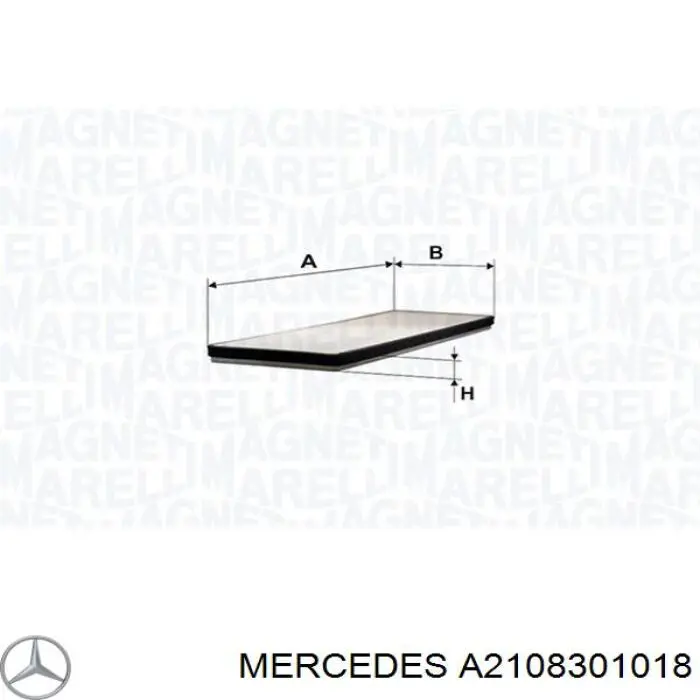 Filtr kabiny Mercedes A2108301018 cena, od 10,50 USD