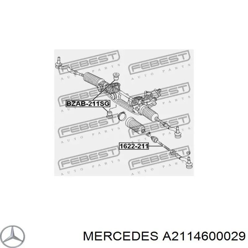 Do koszyka A2114600029 Mercedes Silentblock mocowania maglownicy