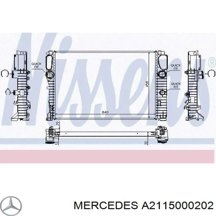 A2115000202 Mercedes Chłodnica silnika