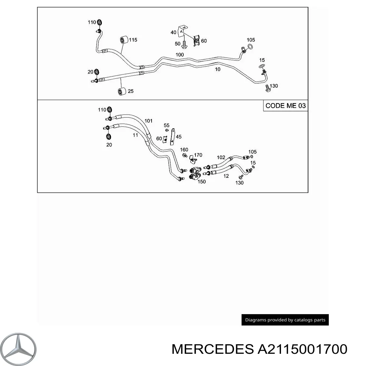 Chłodnica automatycznej/mechanicznej skrzyni biegów Mercedes A2115001700 cena, od 131,10 USD