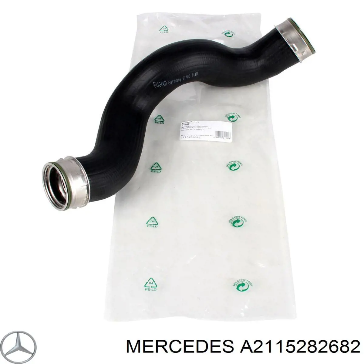 Przewód (króciec) intercoolera Mercedes A2115282682 cena, od 48,49 USD