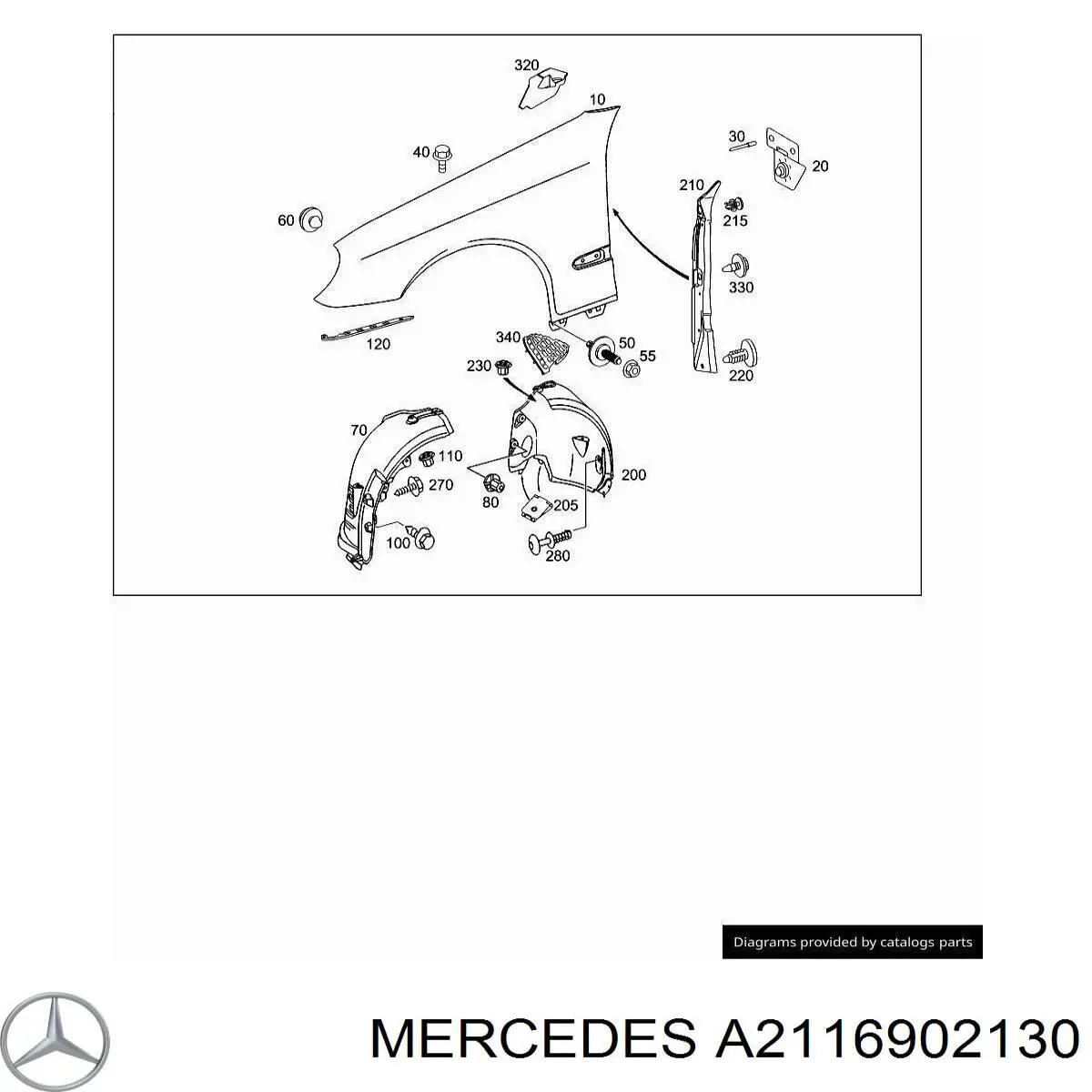 Nadkole błotnika przedniego lewe do Mercedes E  W211