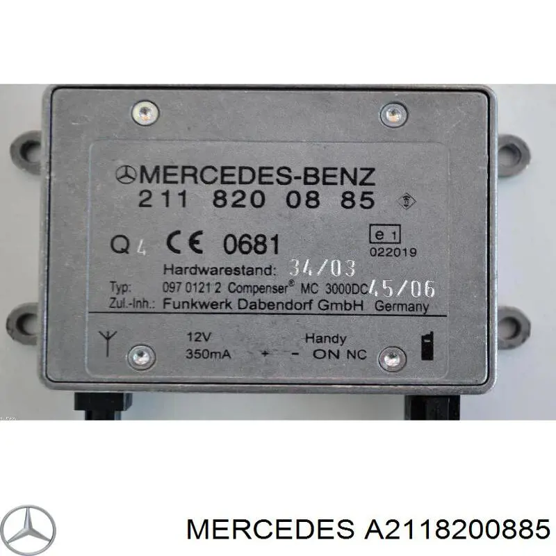 A2118200885 Mercedes wzmacniacz sygnału anteny