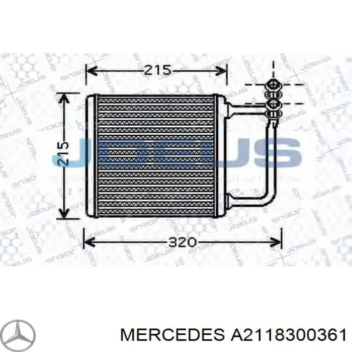 Chłodnica nagrzewnicy (ogrzewacza) Mercedes A2118300361 cena, od 65,51 USD