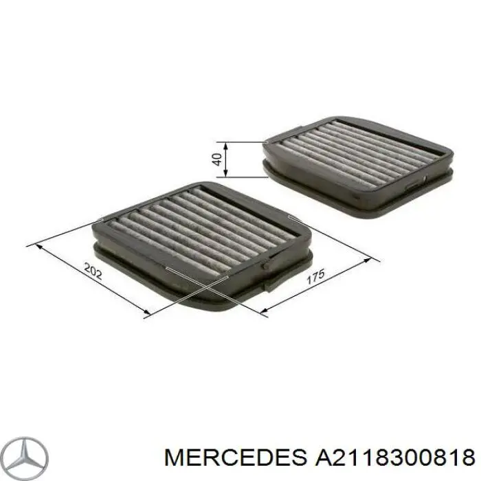 Do koszyka A2118300818 Mercedes Filtr kabiny