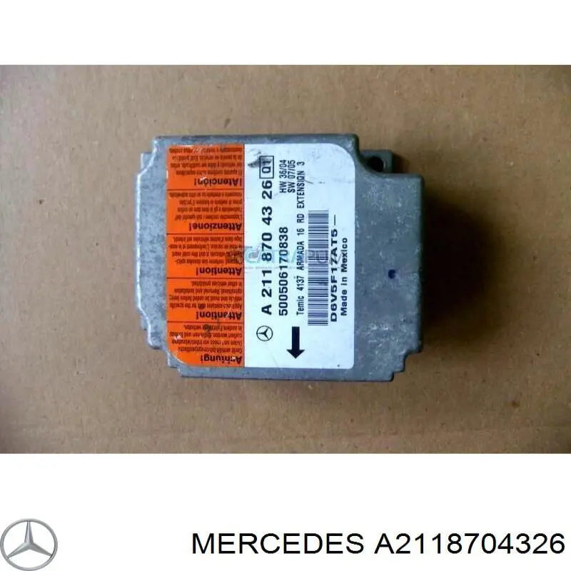 A2118704326 Mercedes Sterownik poduszki bezpieczeństwa
