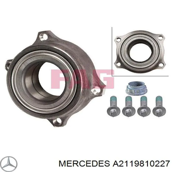 Lożysko piasty tylnej Mercedes A2119810227 cena, od 47,48 USD