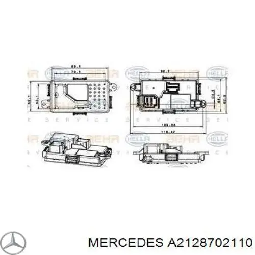 Rezystor wentylatora nagrzewnicy (ogrzewacza kabiny) Mercedes A2128702110 cena, od 56,18 USD