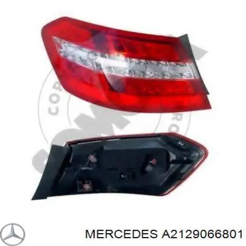 A2129066801 Mercedes Lampa zespolona tylna lewa zewnętrzna
