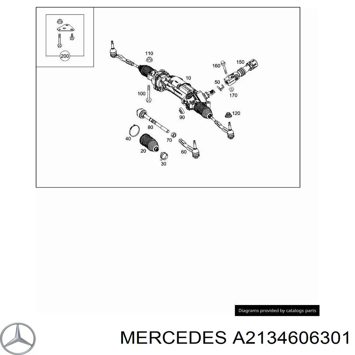 A2134606301 Mercedes Listwa kierownicza (maglownica)