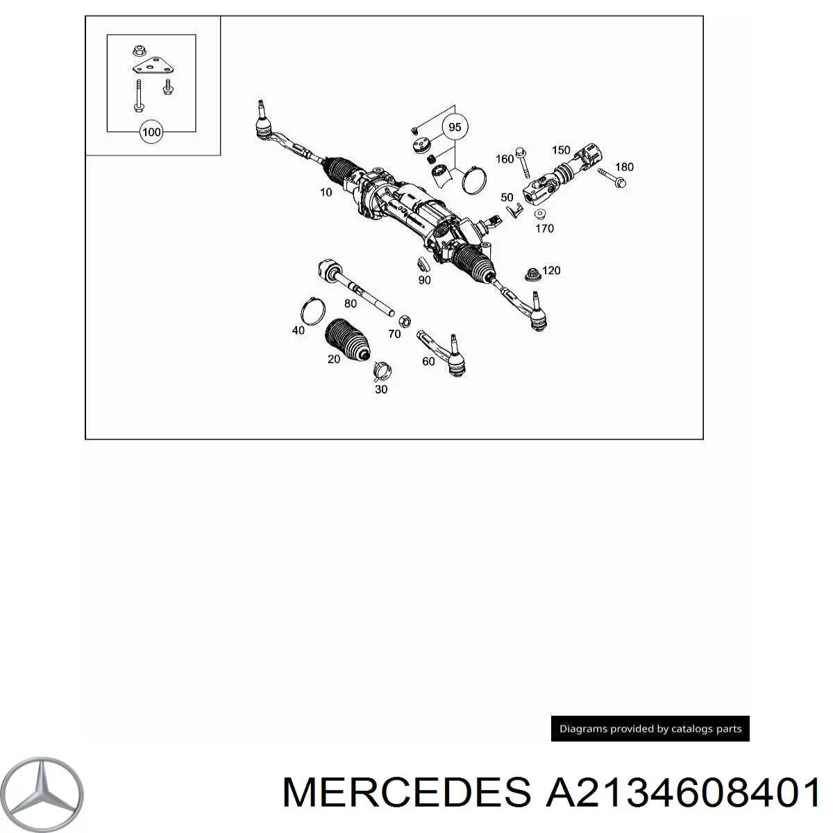 Listwa kierownicza (maglownica) Mercedes A2134608401 cena, od 983,03 USD