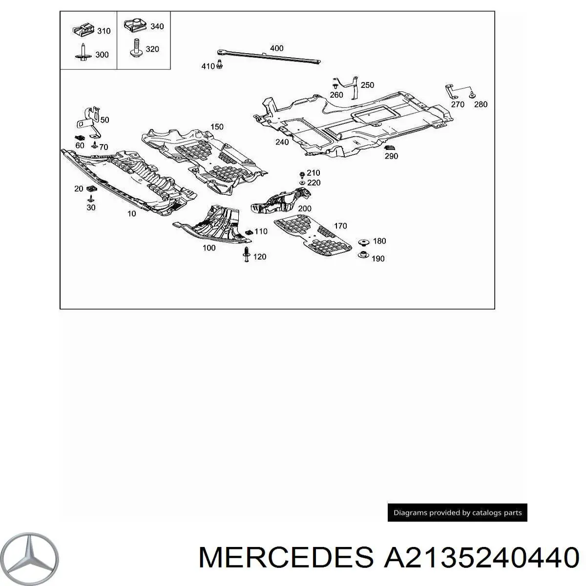 A2135240440 Mercedes wspornik mocowania osłony silnika