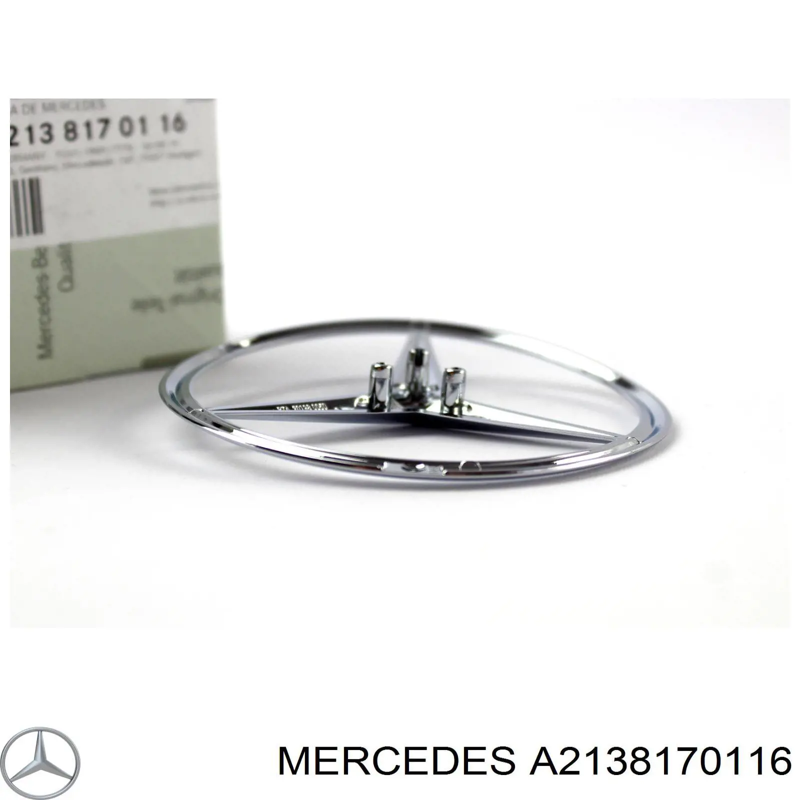 A2138170116 Mercedes Emblemat na klapę bagaznika (znaczek firmowy)