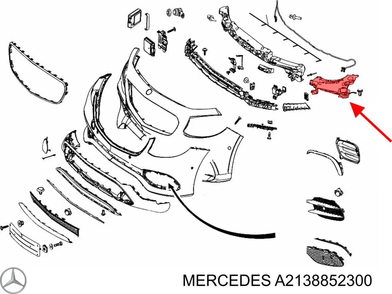Wspornik zderzaka przedniego lewy Mercedes A2138852300 cena, od 45,13 USD